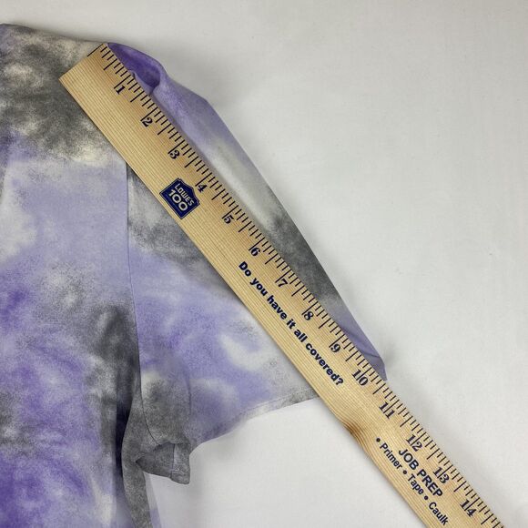 Women’s Lavender Tie Dye Puff Sleeve Top Open Back Bow Detail Size M - Picture 12 of 12